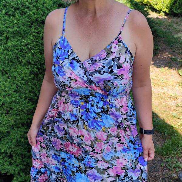 Sukienka damska na lato na ramiączkach print kwiatowy