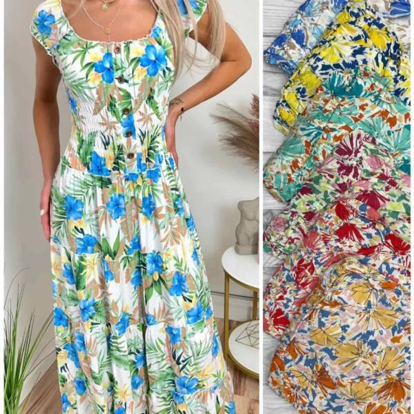 Sukienka damska wzorzysta kwiaty