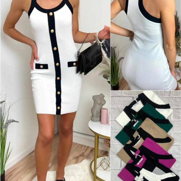 Sukienka damska prążek na ramiączkach