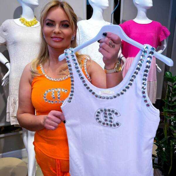 Top damski LETTICIA kryształy