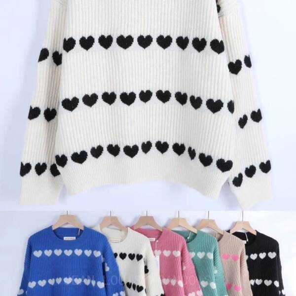 Sweter damski serduszka Uni