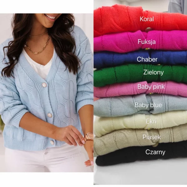 Sweter damski  splot Uni różne kolory