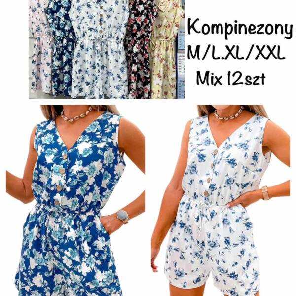 Kombinezon damski print kwiatowy na lato