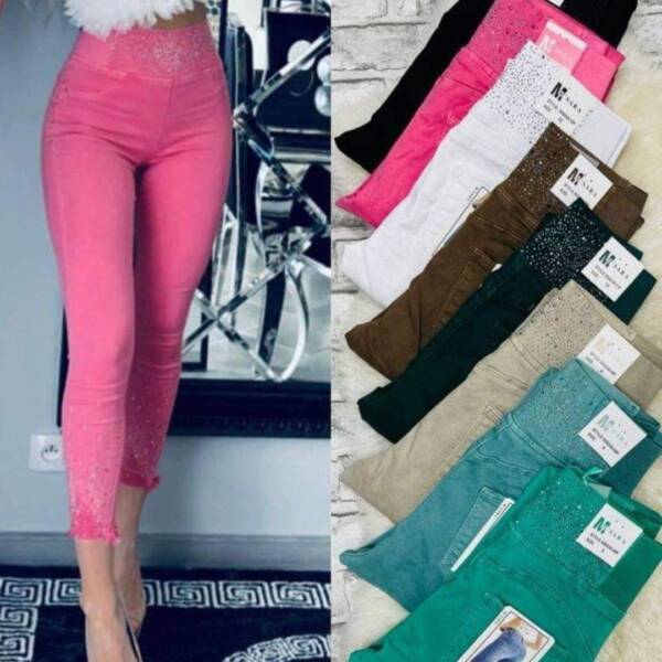 Spodnie damskie Msara cyrkonie