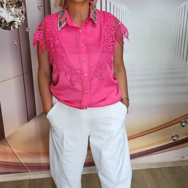 Bluzka damska koszula zdobiona M/L