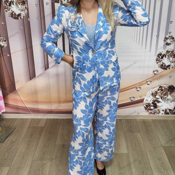 Garnitur komplet damski Uni kwiatowy