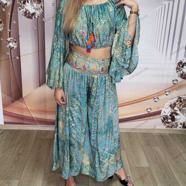 Komplet jedwabny indyjski Uni