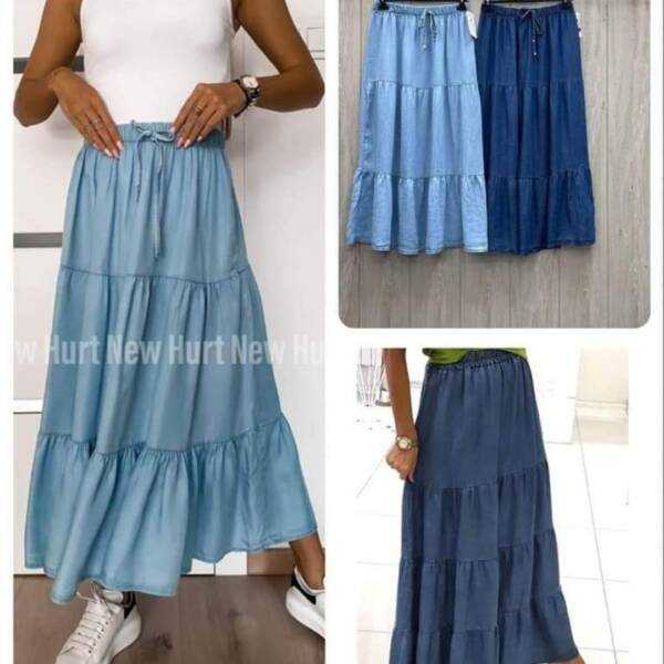 Spódnica damska maxi falbany uni