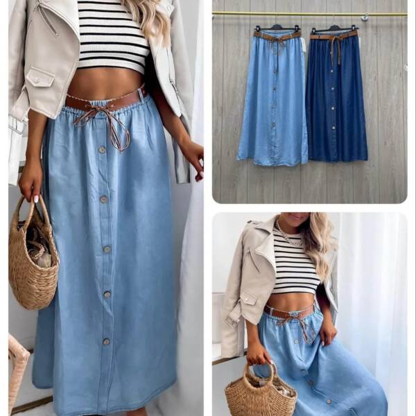 Spódnica damska maxi z paskiem uni