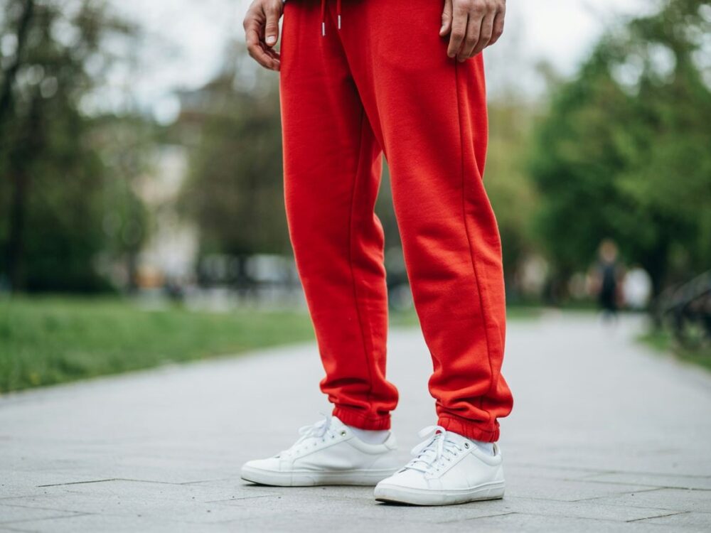 czerwone spodnie sportowe męskie